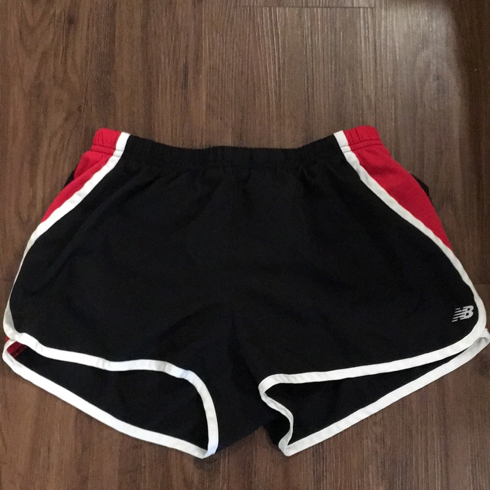 New balance black and red running shorts